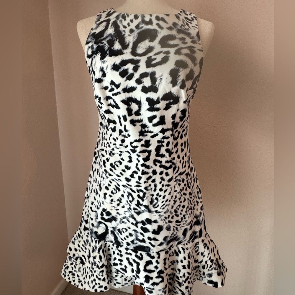 NWT Keepsake the label Borderline dress  fit and flare snow leopard print dress - Picture 6 of 14